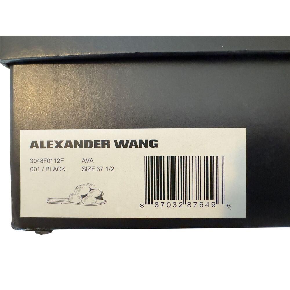Alexander Wang Ava Rabbit Fur Pom Pom Slides – NIB – Women’s Sz 7 / 37.5 - Picture 8 of 11
